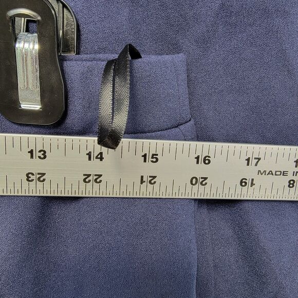 2 Piece Outfit Set Blue Drop Shoulder Open Front Coat & Pants Women's Size L - Picture 9 of 13